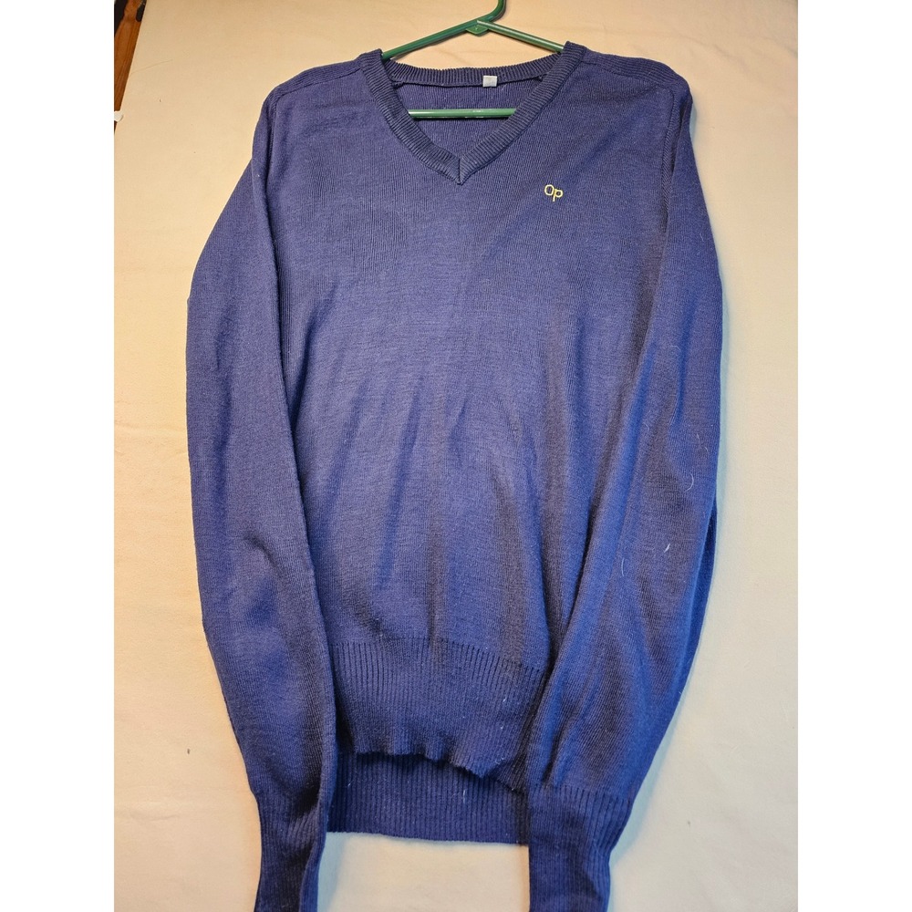 Ocean Pacific OP Women's- Medium V‎ Neck Sweater Blue Classic Preppy Knit Top